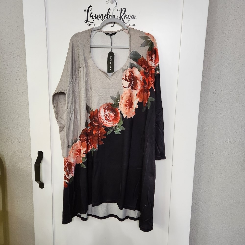 Nora Cora knit sweater dress, high low hem. NWT, XL